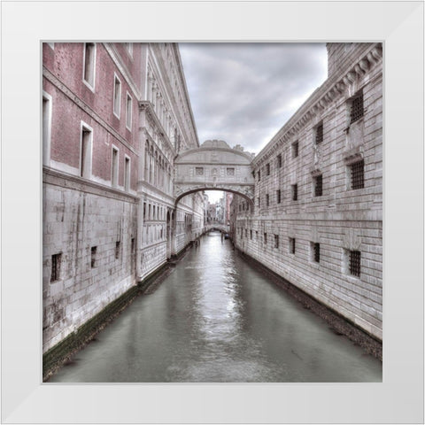 Bridge of Sighs-Venice-Italy White Modern Wood Framed Art Print by Frank, Assaf