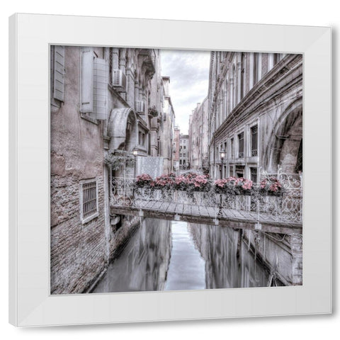 Small bridge over narrow canal-Venice-Italy White Modern Wood Framed Art Print by Frank, Assaf
