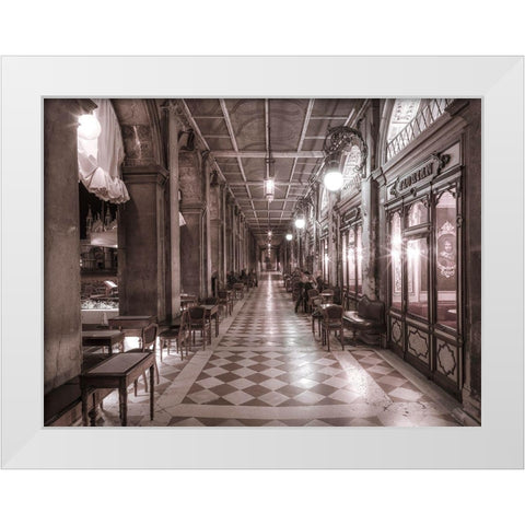 Cafe in Venice White Modern Wood Framed Art Print by Frank, Assaf