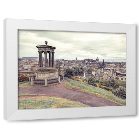 Edinburgh from Calton Hill-Scoatland White Modern Wood Framed Art Print by Frank, Assaf