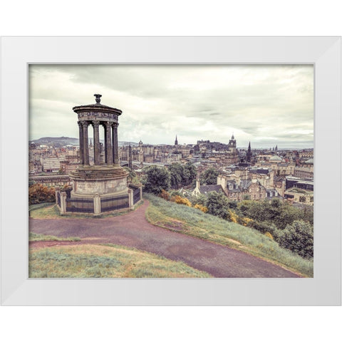 Edinburgh from Calton Hill-Scoatland White Modern Wood Framed Art Print by Frank, Assaf