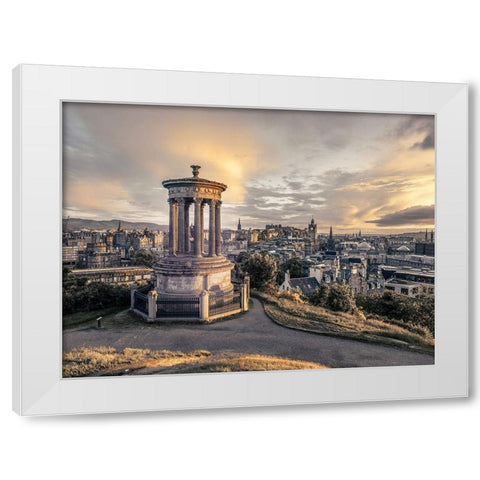 A view from Carlton Hill-Edinburgh-Scotland White Modern Wood Framed Art Print by Frank, Assaf