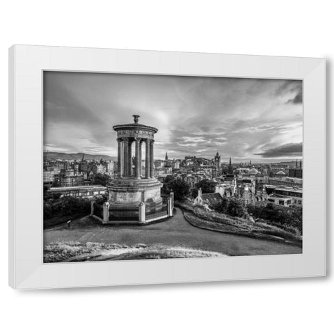 A view from Carlton Hill, Edinburgh, Scotland, FTBR-1799 White Modern Wood Framed Art Print by Frank, Assaf