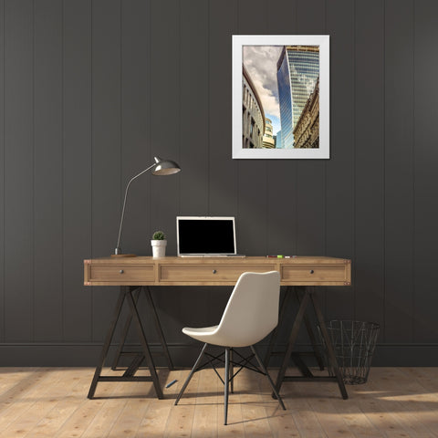 Office buildings in London, UK White Modern Wood Framed Art Print by Frank, Assaf