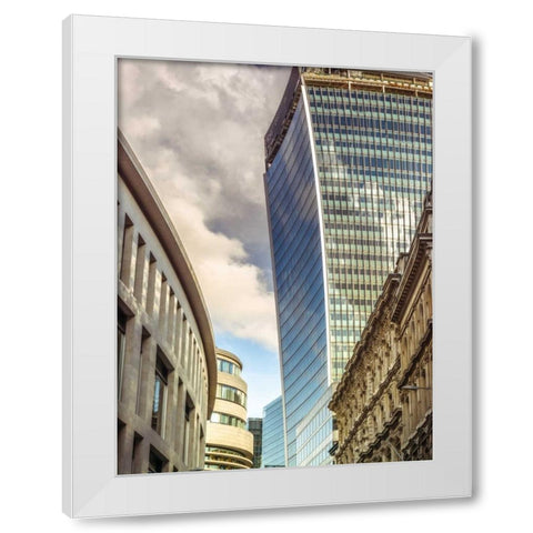 Office buildings in London, UK White Modern Wood Framed Art Print by Frank, Assaf