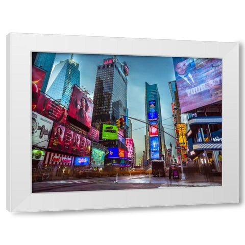 Image of Times Square, New York White Modern Wood Framed Art Print by Frank, Assaf