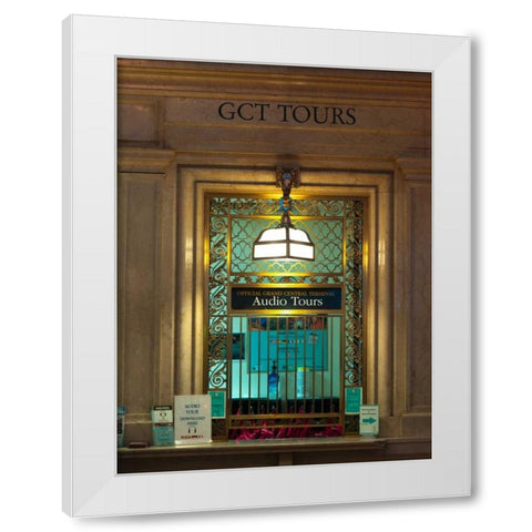 Grand central terminal window, New York White Modern Wood Framed Art Print by Frank, Assaf