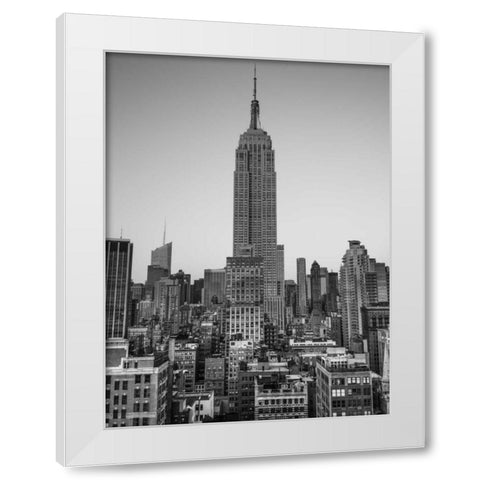 Empire State Building with New York City Manhattan skyline with skyscrapers White Modern Wood Framed Art Print by Frank, Assaf