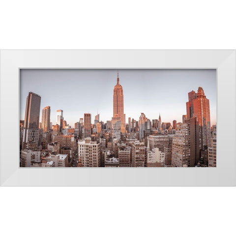 Empire State Building-NYC White Modern Wood Framed Art Print by Frank, Assaf