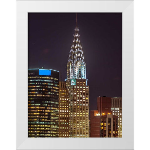 Chrysler Building in New York city White Modern Wood Framed Art Print by Frank, Assaf