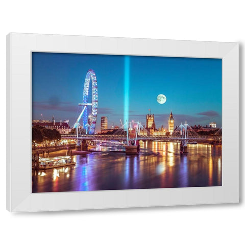 Westminster Abby-London White Modern Wood Framed Art Print by Frank, Assaf
