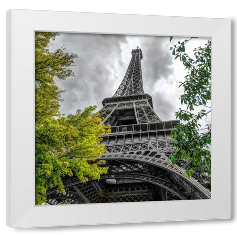 Famou Eiffel tower, Paris, France White Modern Wood Framed Art Print by Frank, Assaf