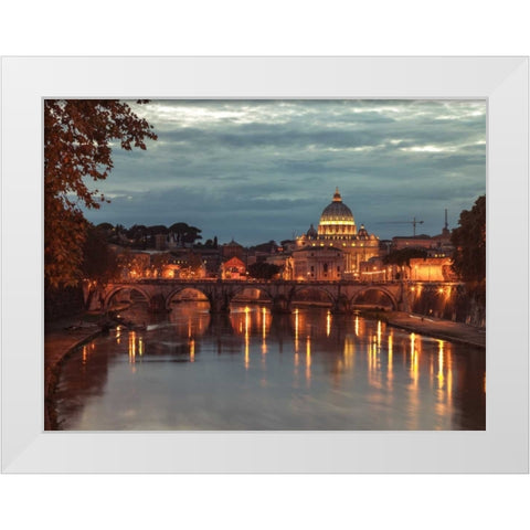 View of Basilica di San Pietro in Vatican, Rome, Italy White Modern Wood Framed Art Print by Frank, Assaf