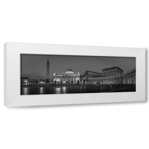 St. Peters Square at the Vatican City, Rome, Italy White Modern Wood Framed Art Print by Frank, Assaf