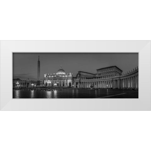 St. Peters Square at the Vatican City, Rome, Italy White Modern Wood Framed Art Print by Frank, Assaf