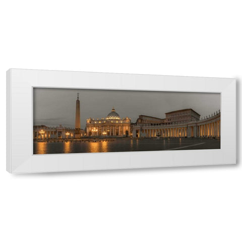 St. Peters Square at the Vatican City, Rome, Italy White Modern Wood Framed Art Print by Frank, Assaf
