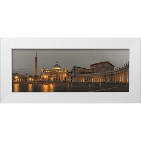 St. Peters Square at the Vatican City, Rome, Italy White Modern Wood Framed Art Print by Frank, Assaf