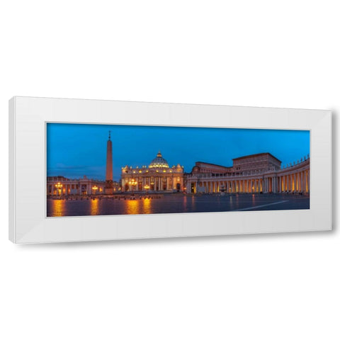 St. Peters Square at the Vatican City, Rome, Italy White Modern Wood Framed Art Print by Frank, Assaf