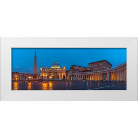 St. Peters Square at the Vatican City, Rome, Italy White Modern Wood Framed Art Print by Frank, Assaf