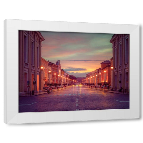 St. Peters Square at the Vatican City, Rome, Italy White Modern Wood Framed Art Print by Frank, Assaf