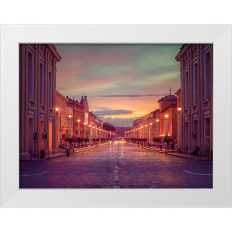 St. Peters Square at the Vatican City, Rome, Italy White Modern Wood Framed Art Print by Frank, Assaf