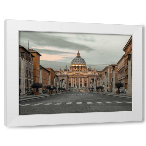 St. Peters Basilica, Rome, Italy White Modern Wood Framed Art Print by Frank, Assaf