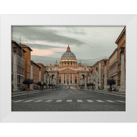 St. Peters Basilica, Rome, Italy White Modern Wood Framed Art Print by Frank, Assaf