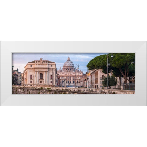 St. Peters Basilica, Rome, Italy White Modern Wood Framed Art Print by Frank, Assaf