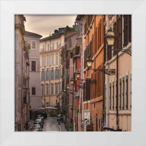 Old buildings in city of Rome, Italy White Modern Wood Framed Art Print by Frank, Assaf