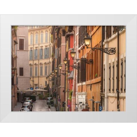 Old buildings in city of Rome, Italy White Modern Wood Framed Art Print by Frank, Assaf