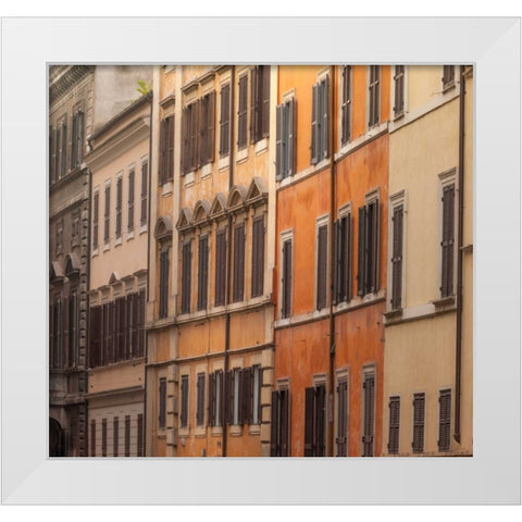 Old buildings in city of Rome, Italy White Modern Wood Framed Art Print by Frank, Assaf