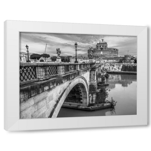 Castle St Angelo, Rome, Italy White Modern Wood Framed Art Print by Frank, Assaf