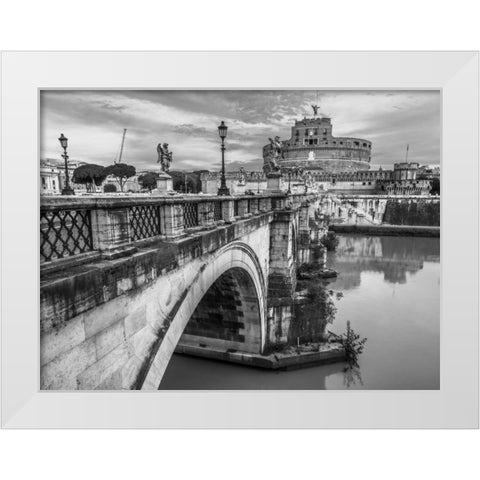 Castle St Angelo, Rome, Italy White Modern Wood Framed Art Print by Frank, Assaf