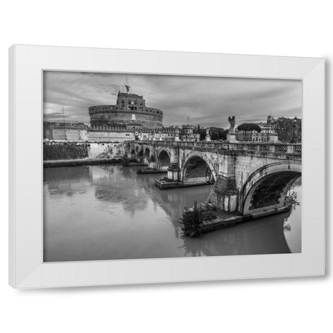 Castle St Angelo, Rome, Italy White Modern Wood Framed Art Print by Frank, Assaf