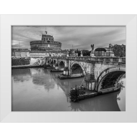 Castle St Angelo, Rome, Italy White Modern Wood Framed Art Print by Frank, Assaf