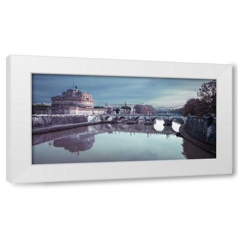 Castle St Angelo, Rome, Italy White Modern Wood Framed Art Print by Frank, Assaf