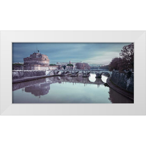 Castle St Angelo, Rome, Italy White Modern Wood Framed Art Print by Frank, Assaf