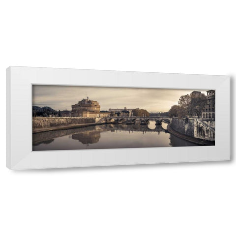 Castle St Angelo, Rome, Italy White Modern Wood Framed Art Print by Frank, Assaf