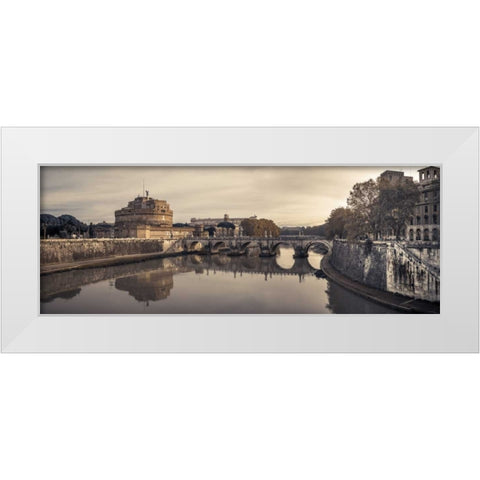 Castle St Angelo, Rome, Italy White Modern Wood Framed Art Print by Frank, Assaf