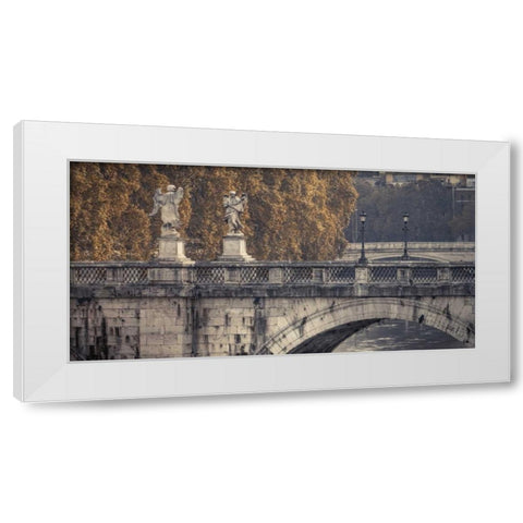 Saint Angelo bridge and Tiber River, Rome, Italy White Modern Wood Framed Art Print by Frank, Assaf