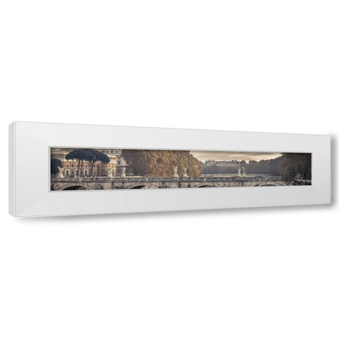 Saint Angelo bridge and Tiber River, Rome, Italy White Modern Wood Framed Art Print by Frank, Assaf