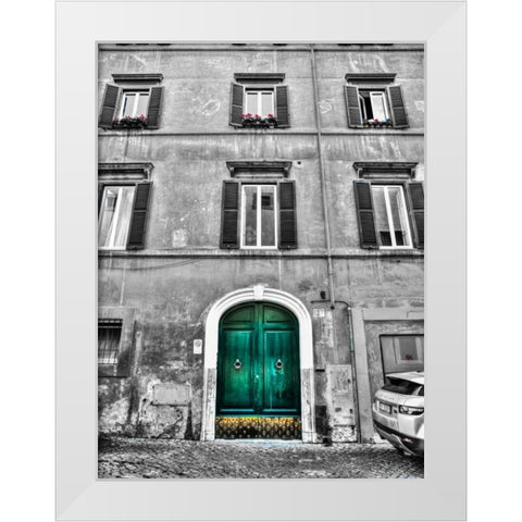 Old building in city of Rome, Italy White Modern Wood Framed Art Print by Frank, Assaf