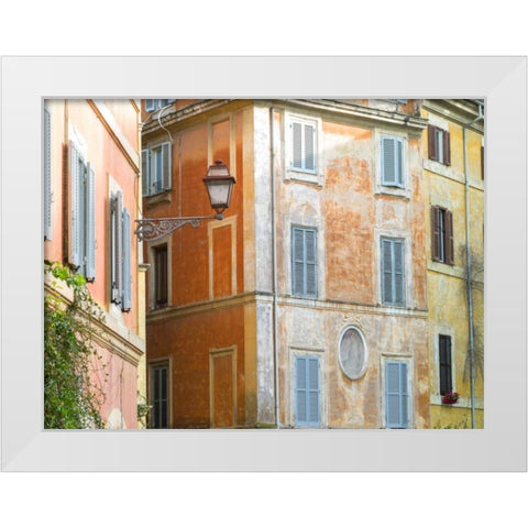 Old buildings in city of Rome, Italy White Modern Wood Framed Art Print by Frank, Assaf