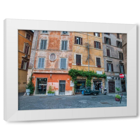 Old buildings in city of Rome, Italy White Modern Wood Framed Art Print by Frank, Assaf