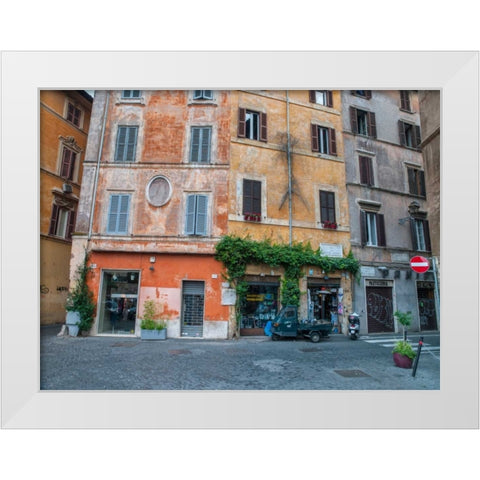 Old buildings in city of Rome, Italy White Modern Wood Framed Art Print by Frank, Assaf