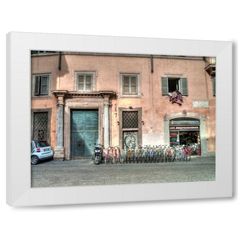 Old building in city of Rome, Italy White Modern Wood Framed Art Print by Frank, Assaf
