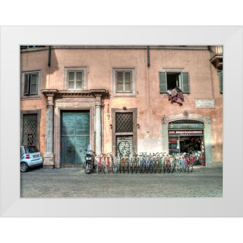 Old building in city of Rome, Italy White Modern Wood Framed Art Print by Frank, Assaf