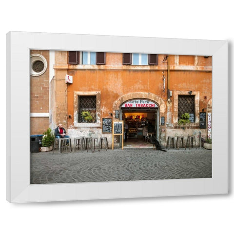Old building in city of Rome, Italy White Modern Wood Framed Art Print by Frank, Assaf