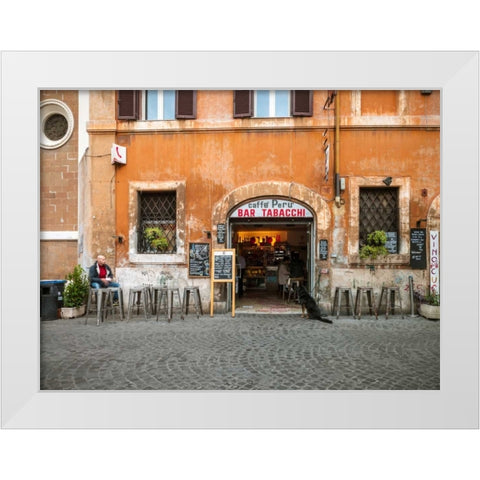 Old building in city of Rome, Italy White Modern Wood Framed Art Print by Frank, Assaf