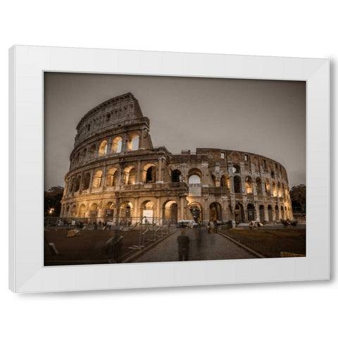 Famous Colosseum in Rome, Italy White Modern Wood Framed Art Print by Frank, Assaf